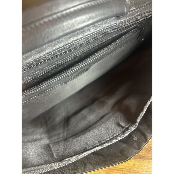 Paul & Taylor Genuine Leather Messenger Laptop Briefcase Bag Black 17in - Picture 9 of 14